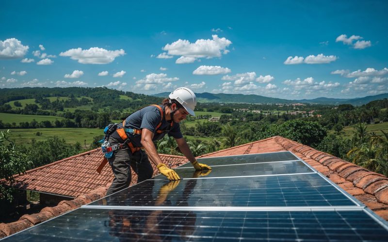 Lucid_Realism_A_Brazilian_solar_panel_installer_working_on_the_1 Lucid_Realism_A_Brazilian_solar_panel_installer_working_on_the_1